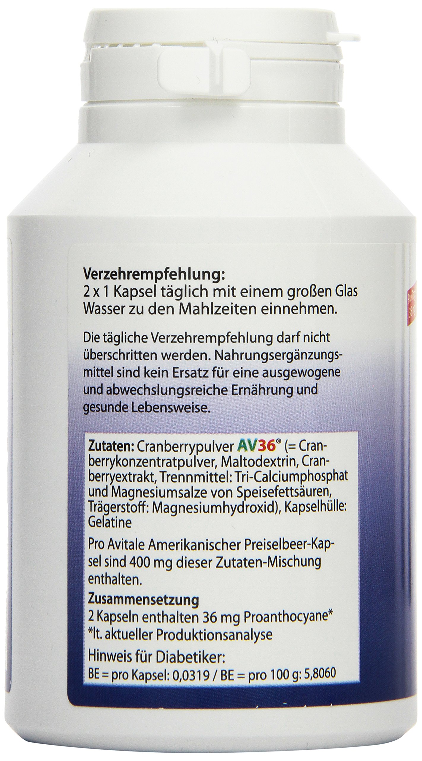 Avitale Preiselbeere amerikanisch 550 mg Kapseln, 240 Stück, 1er Pack (1 x 132 g)