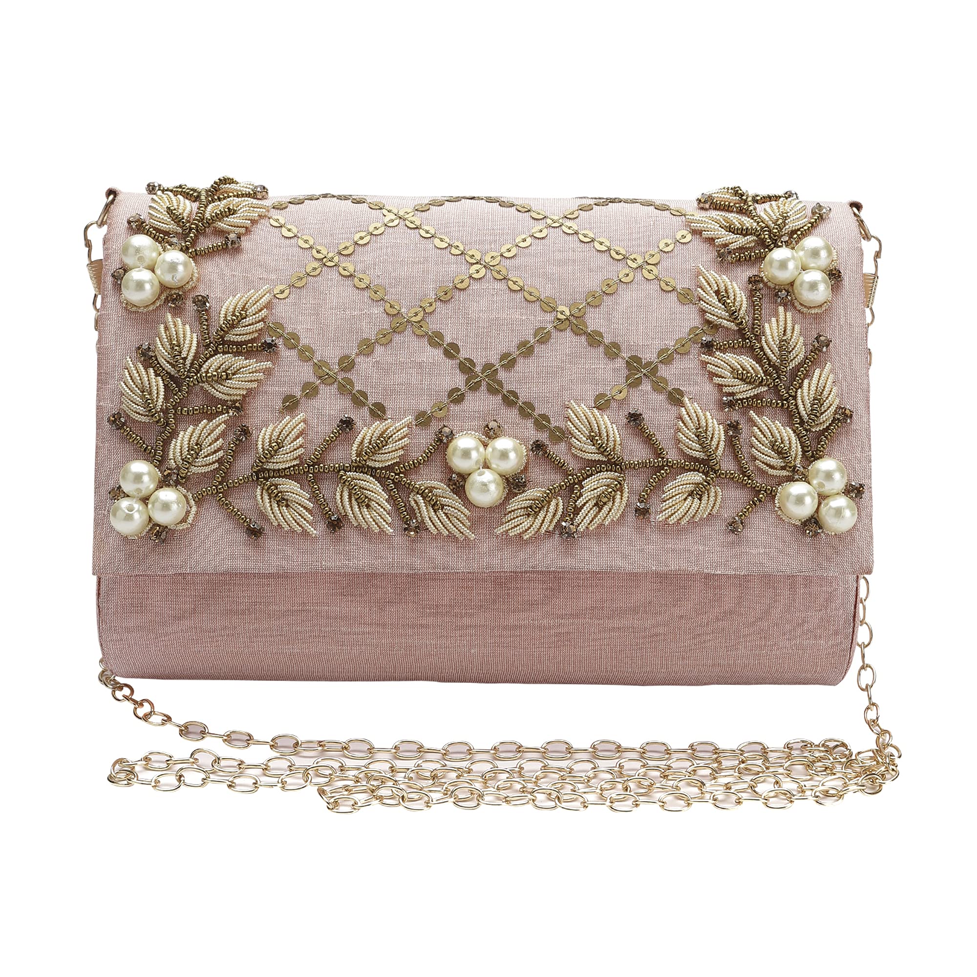 KIANCRAFT Handcrafted Embroidered Sling Hand Clutch Bag|Purse|Handbag| For Women For Bridal|Party|Wedding|Light Weight (Pink) (B098B7M4P7) Amazon Price History, Amazon Price Tracker