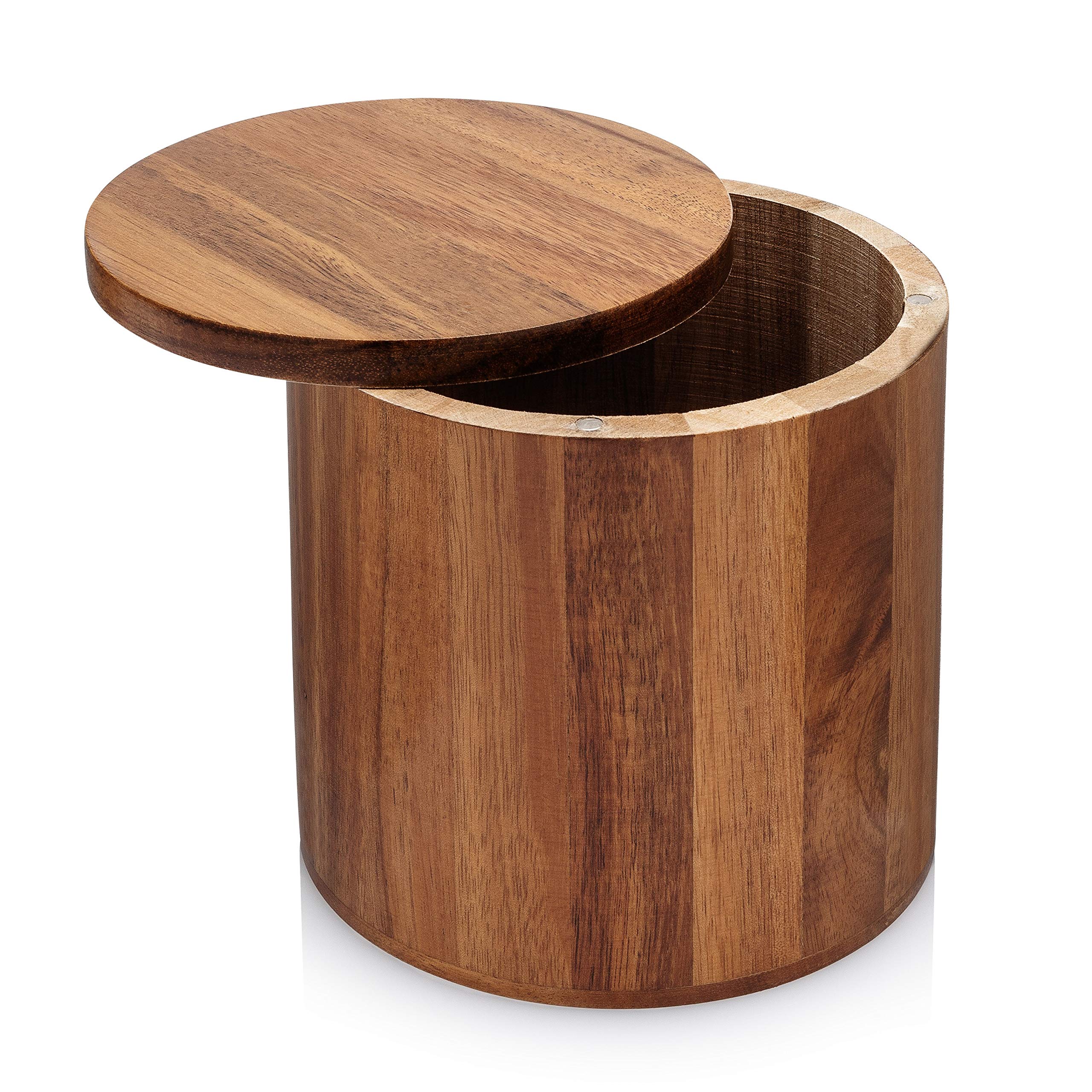 Buy Extra Large Acacia Wood Salt Box With Swivel Lid 5" x 5