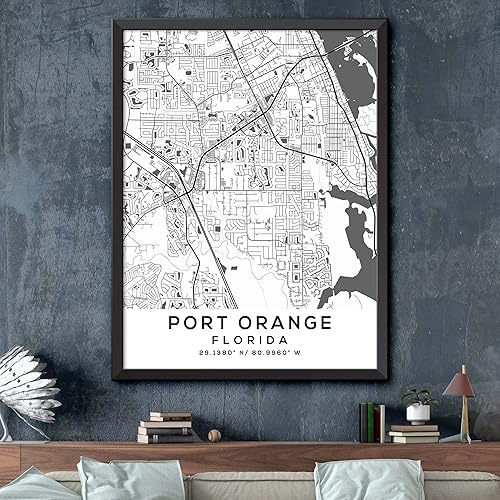 Miniatura 2 de Mapa de Port Orange, Florida, Light 2 (12x16)
