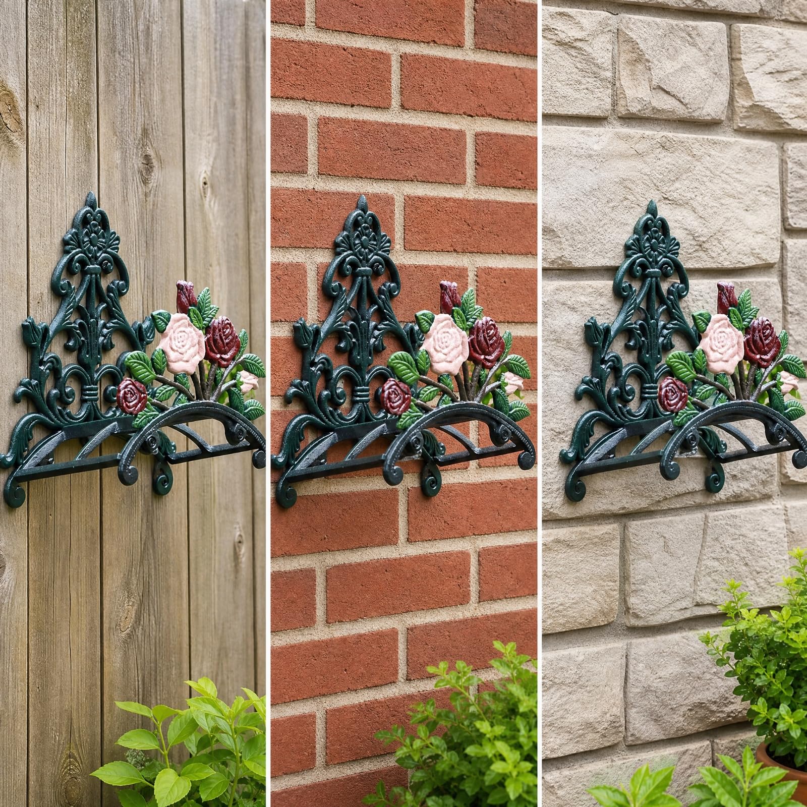tubo da Parete in Ghisa Rustico Tubo Decori Floreali Stabile Tubo da Giardino in Ghisa per Patio