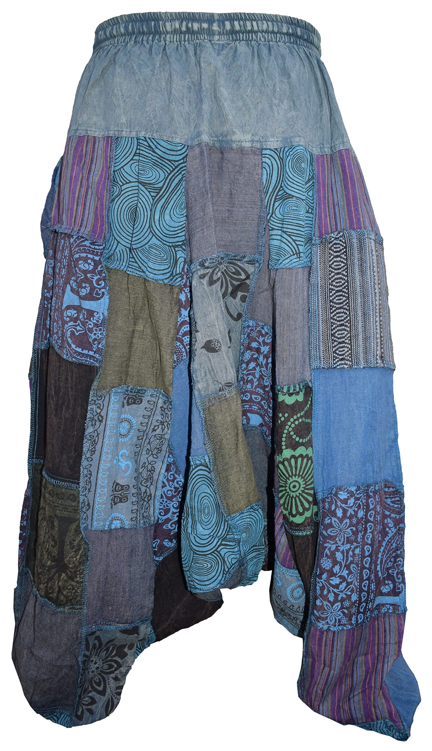 Gheri Pantaloni harem da uomo con stampa patchwork stone washed yoga bohémien larghi stampati