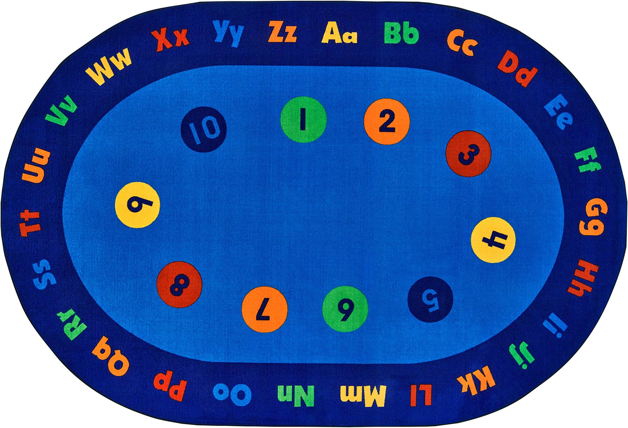 Carpets for Kids KID$Value Plus 72.98 Circletime Early Learning Classroom Rug 6ft x 9ft Oval Blue