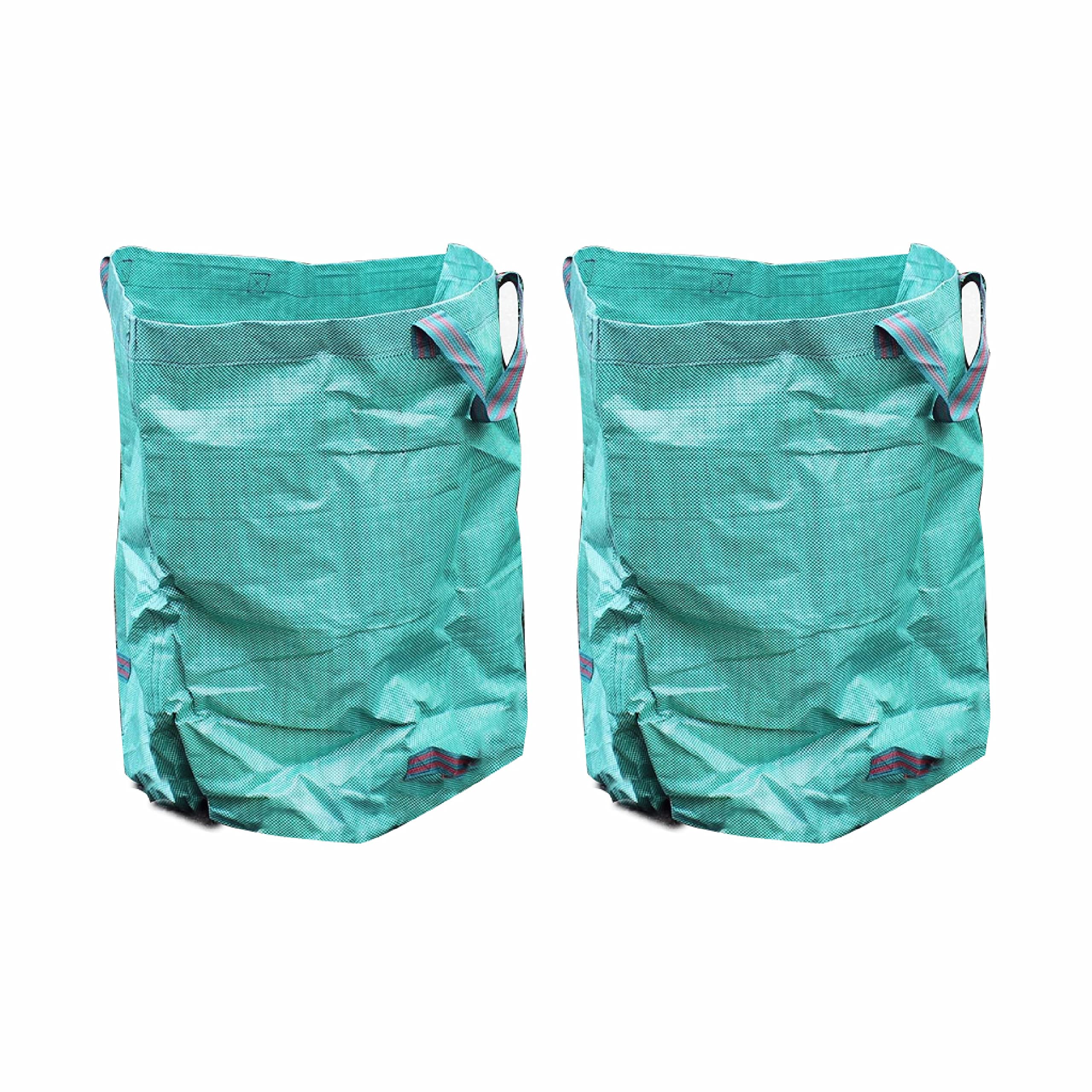 Sul Green Large Heavy Duty Garden Bag, Reusable Garden Waste Bags 272 L Capacity, Waterproof Large Rubbish Refuse Sacks With Handles, Ideal For Garden Waste, Plant Waste Grass And Leaves (2Pk)