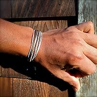 Vista 299 de Colorful Bracelet for Men and Women with Hematite Stones: Handmade Designer Adjustable Multistrand String Knotted Macrame Friendship Bracelet