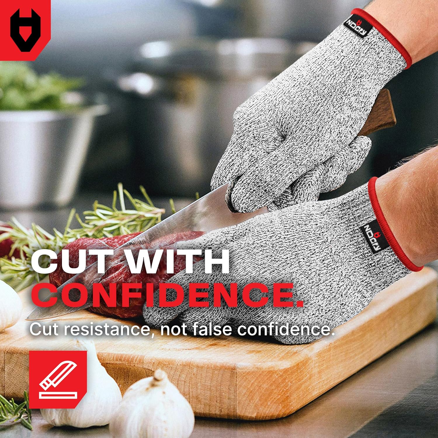 NoCry Premium Cut Resistant Gloves Food Grade — 100% Food Safe — Level 5 Meat Cutting Glove for Chefs & Butchers — Perfect Mandoline Glove or Oyster Shucking Gloves with Superior Comfort & Dexterity - Image 5