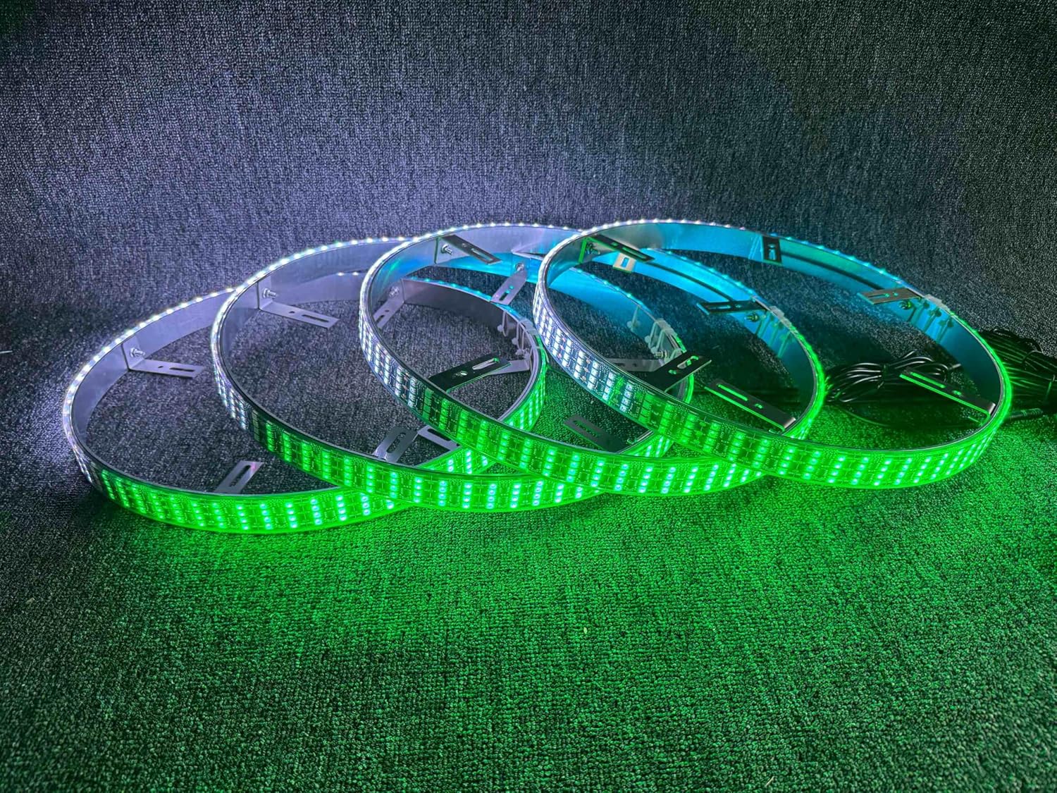 4PCS 17.5" Quad Row Wheel Lights for Truck - Bright Addressable LEDs, Dream Color Chasing Flow, APP+Remote Control, for Off-Road Truck, SUV, Pickup,