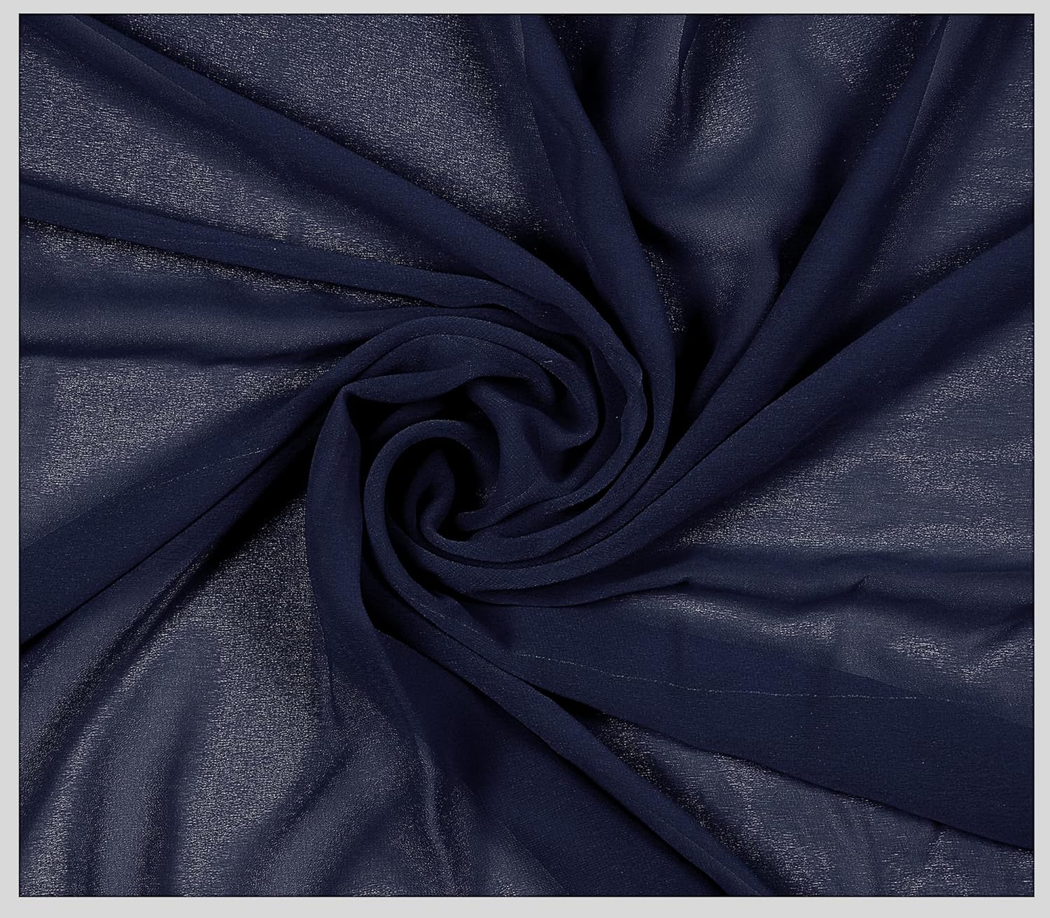 MDS Pack of 35 Yard Chiffon Fabric, Sheer Soft Draping Fabric Bolt for Wedding Party Backdrop Arch Decoration, Apparel Bridal Dress Sewing DIY Crafts Solid Gauze Fabrics 44 Wide - Navy Blue