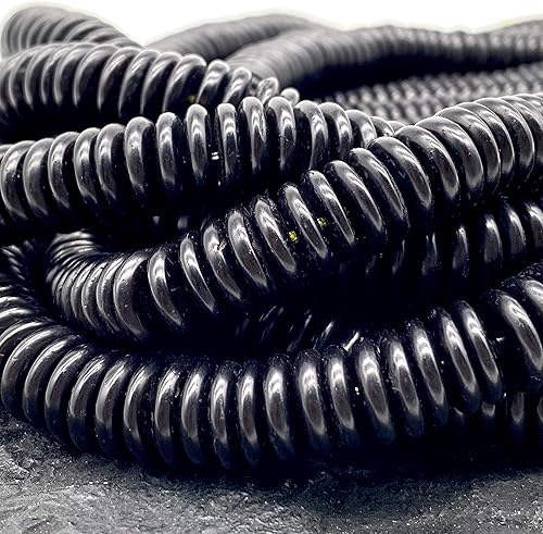 ABCGEMS - Cuentas de concha de coco negro más negro de Tailandia (exclusivamente esculpidas a mano por artesanos locales), medidación natural