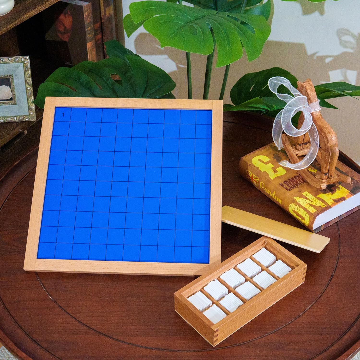 Premium Montessori Hundred Board Math Toy, 13.4″ Solid Beechwood Number Sequencing 1-100 for Kids Ages 4-8, Educational Teaching Aids & Homeschool Supplies, Durable Learning Gift (Hundred Board)