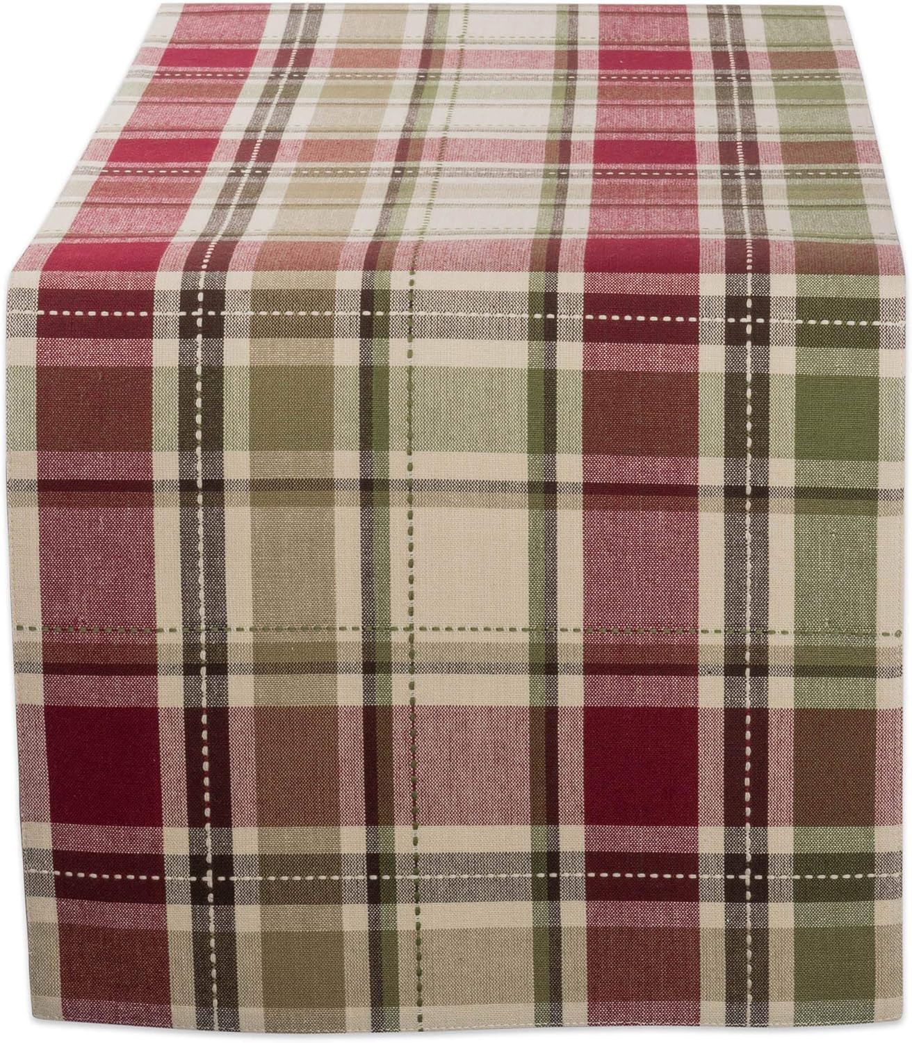 Exclusive Discount 80% Offer DII Fall Basics Collection 100% Cotton, Machine Washable, Tabletop, Table Runner, 13x72, Homespun Plaid