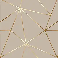 Papel De Parede Adesivo Lavável Efeito Geométrico 3D Quarto Casal e Sala Fendi Fio Gold Autocolante 3m