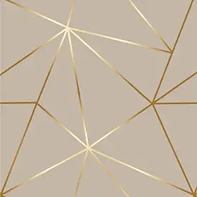 Papel De Parede Adesivo Lavável Efeito Geométrico 3D Quarto Casal e Sala Fendi Fio Gold Autocolante 3m