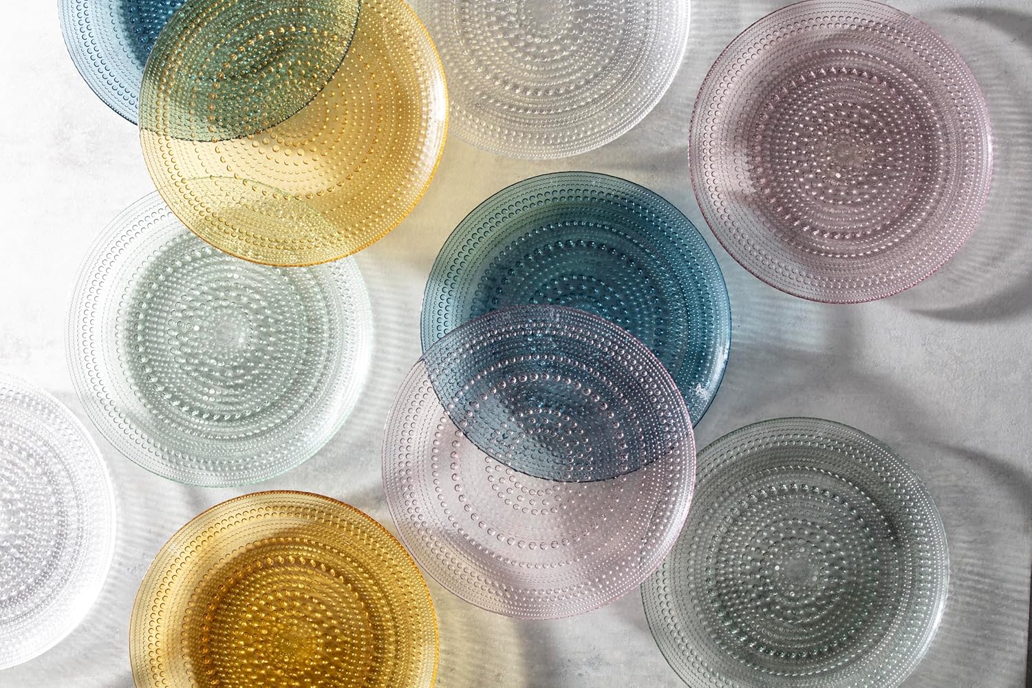 Amber Yellow Glass 13" Charger Plates Set of 4