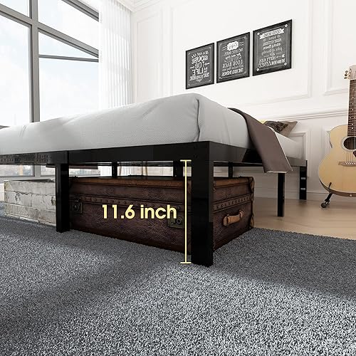 Miniatura 7 de 45MinST - Base de cama resistente de 3600 libras, marco de 14 pulgadas con listones de acero, base de colchón de plataforma reforzada con metal,
