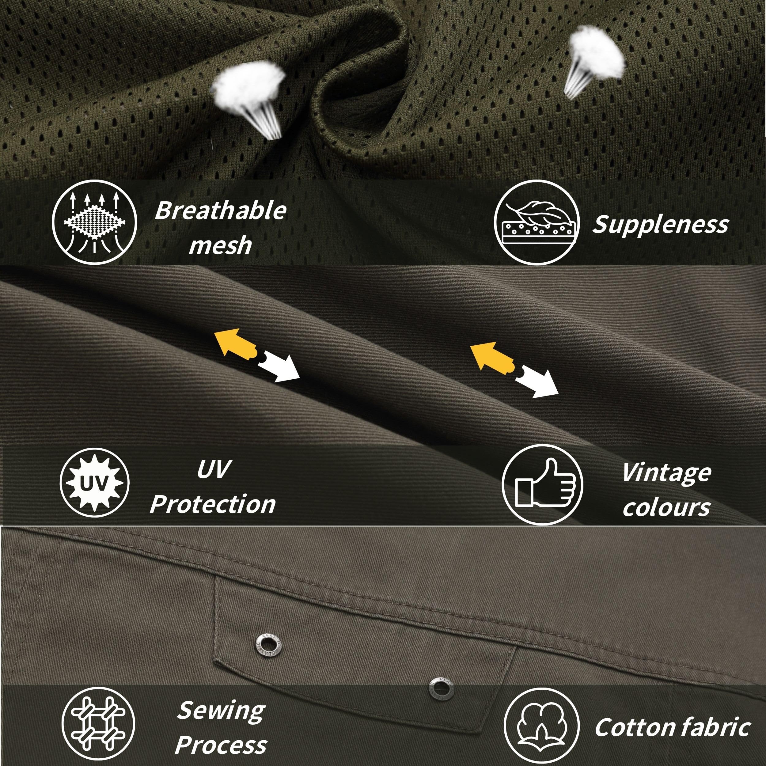 MeiLayM Uomo All'aperto Gilet Giacca Multi-Tasca Pesca di cotone Gilet Casual Leggero Traspirante Giubbotto Senza Maniche Fotografi Utility Gilet Campeggio Sport Giubbotto