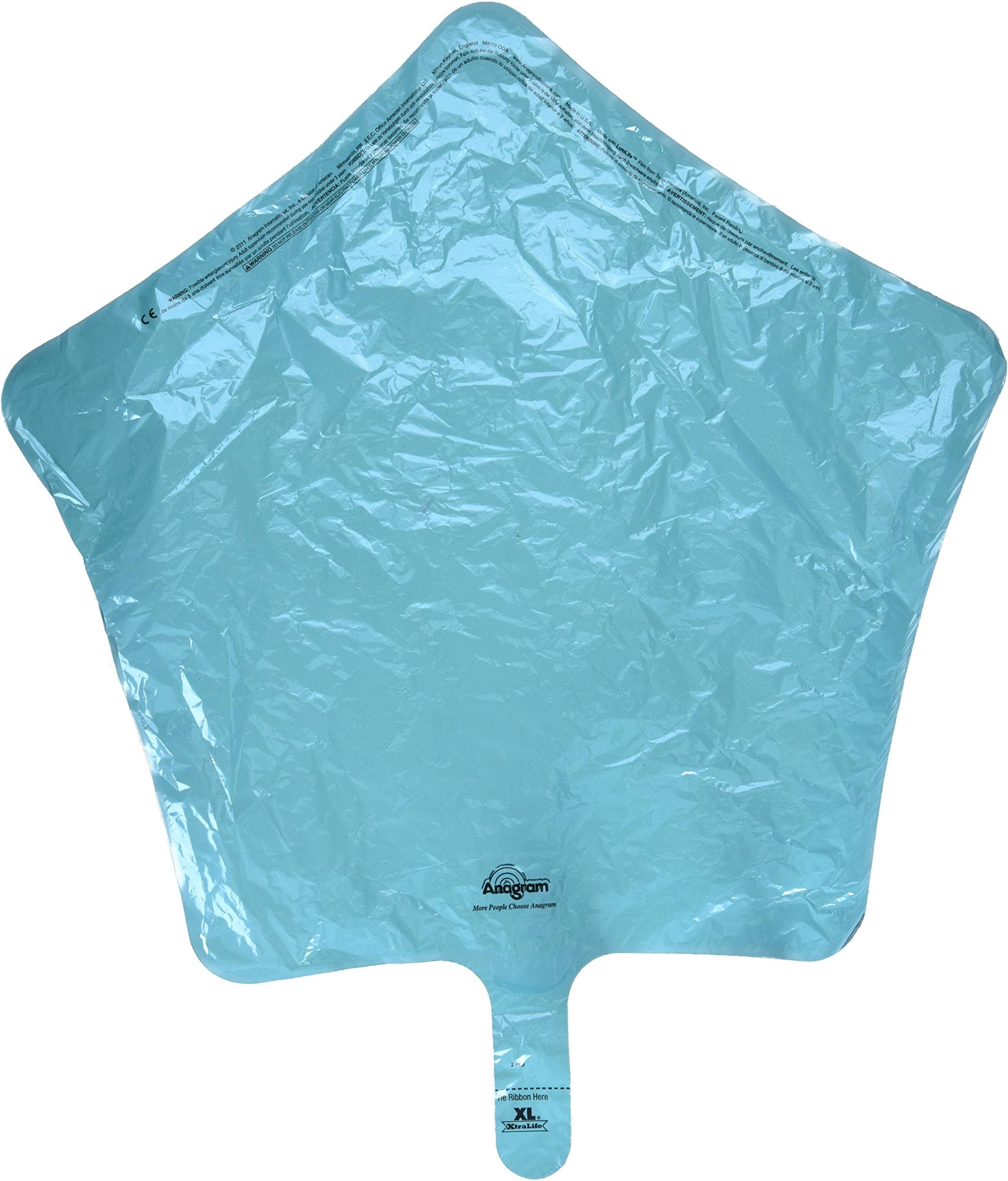 Anagram International Star-Flat Foil Balloon, 18", Caribbean Blue