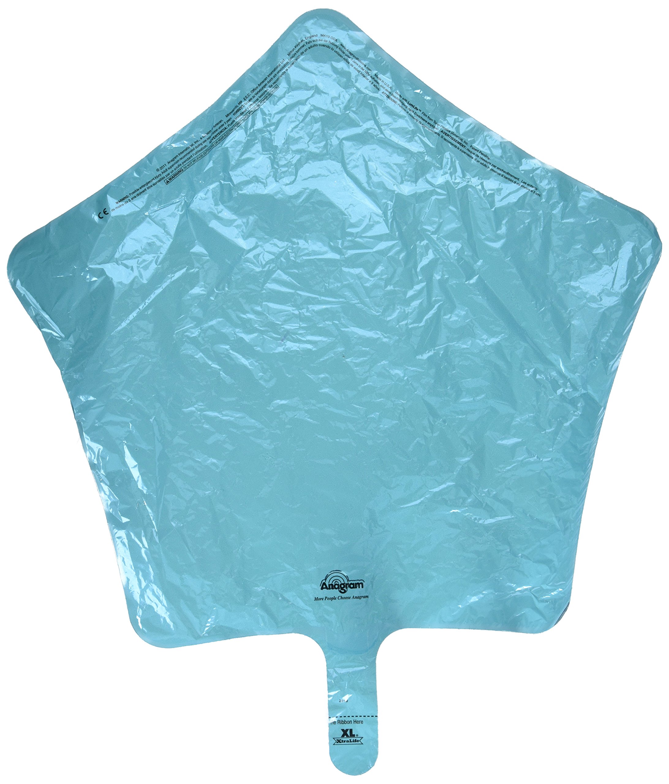 Anagram International Star-Flat Foil Balloon, 18", Caribbean Blue