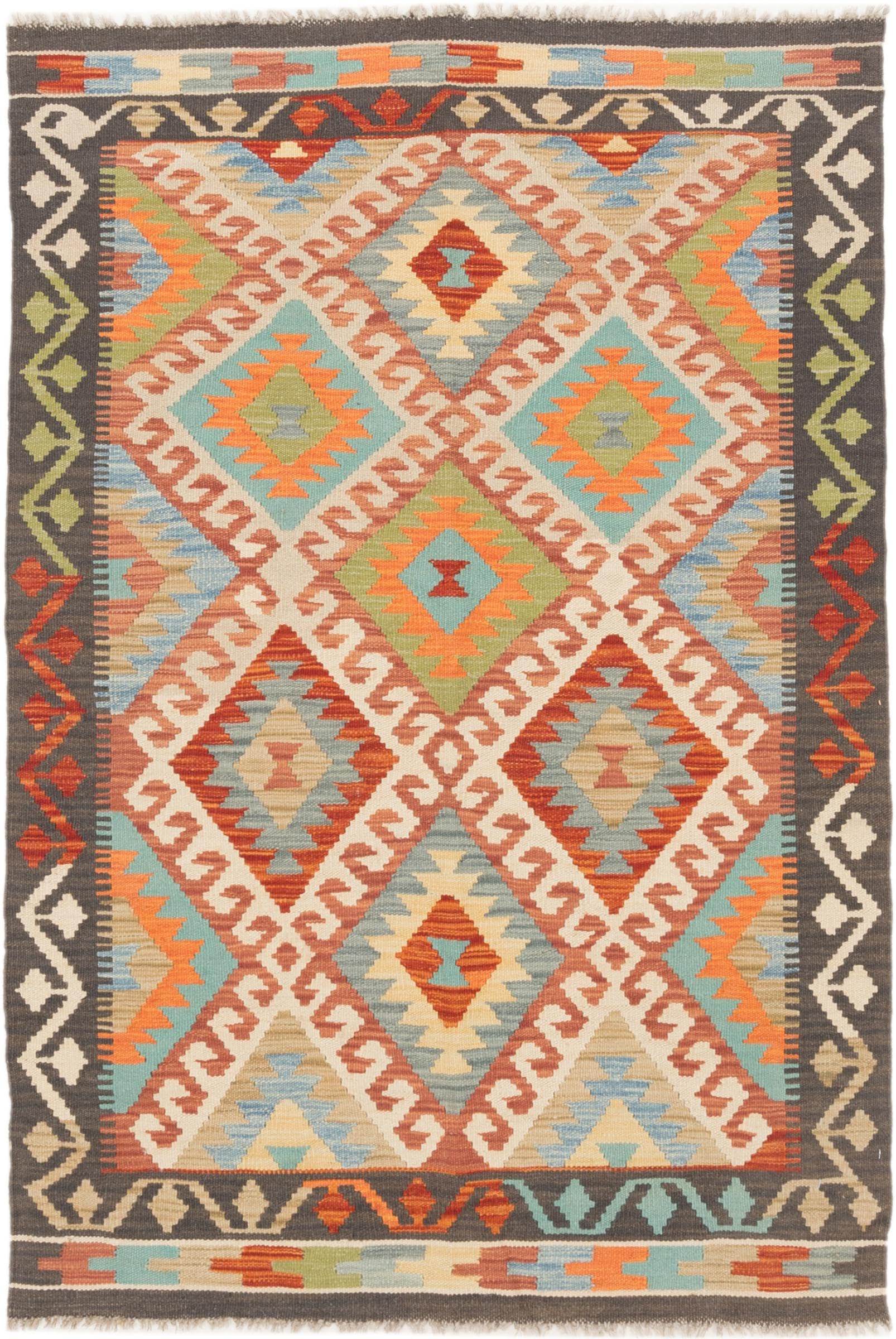 Tapis d'Orient Kilim Afghan en laine 106x154 cm pour réchauffer l'ambiance du salon