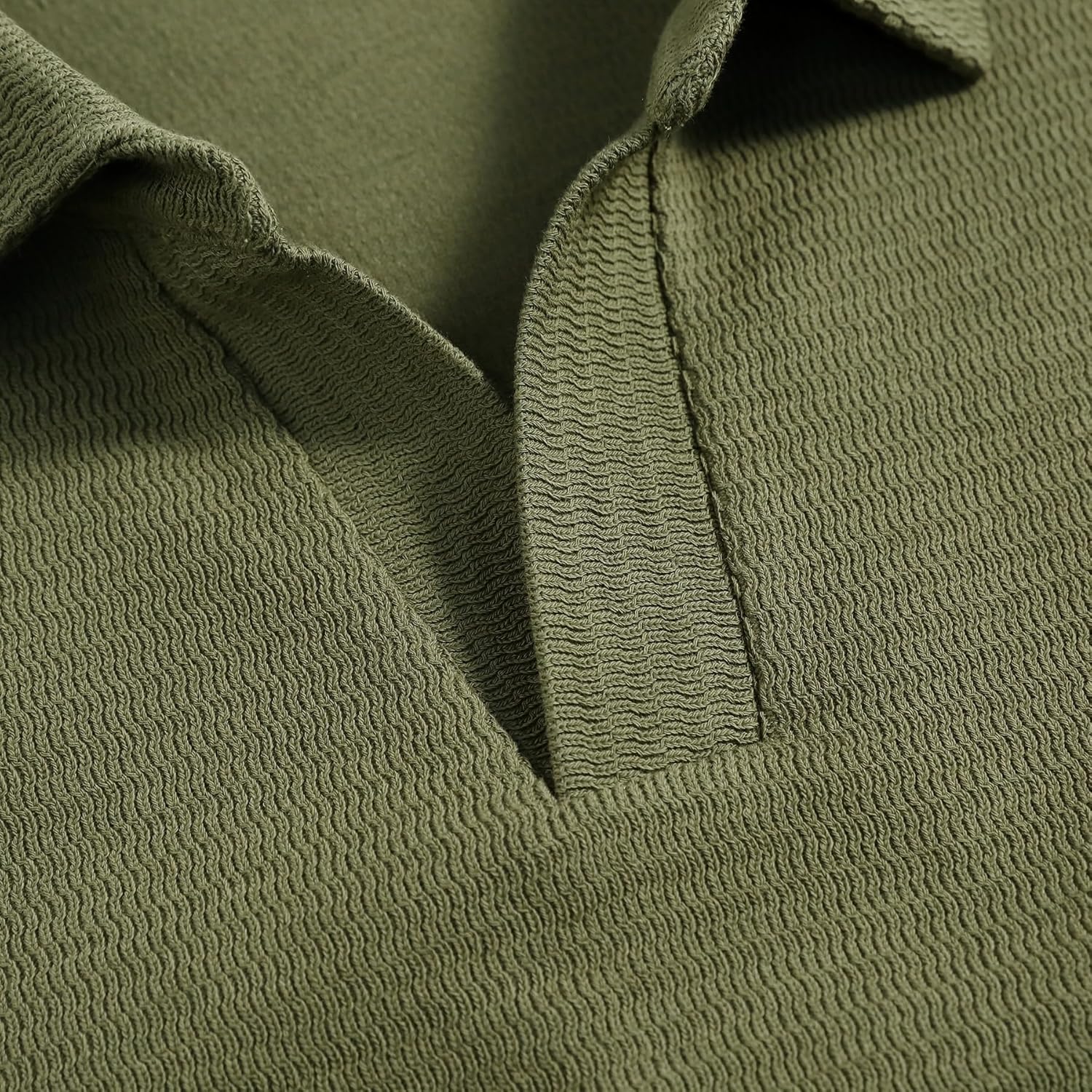 Allthemen Mens V-Neck Sweater Long Sleeve Knit Polo Shirts Lightweight Ribbed Pullover Sweatshirt - Image 5