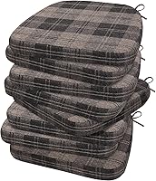 Vista 58 de AAAAAcessories - Cojines para silla en forma de D, 2" de espesor, almohadillas para sillas de comedor con lazos y removibles, cubierta lavable a