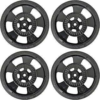 4 Pack 69mm Wheels ABS with Silicon Tires for 5mm Servo, 7.62mm Width - Ideal for Robotics or Remote Controlled Cars and RC Vehicles - by EX ELECTRONIX EXPRESS