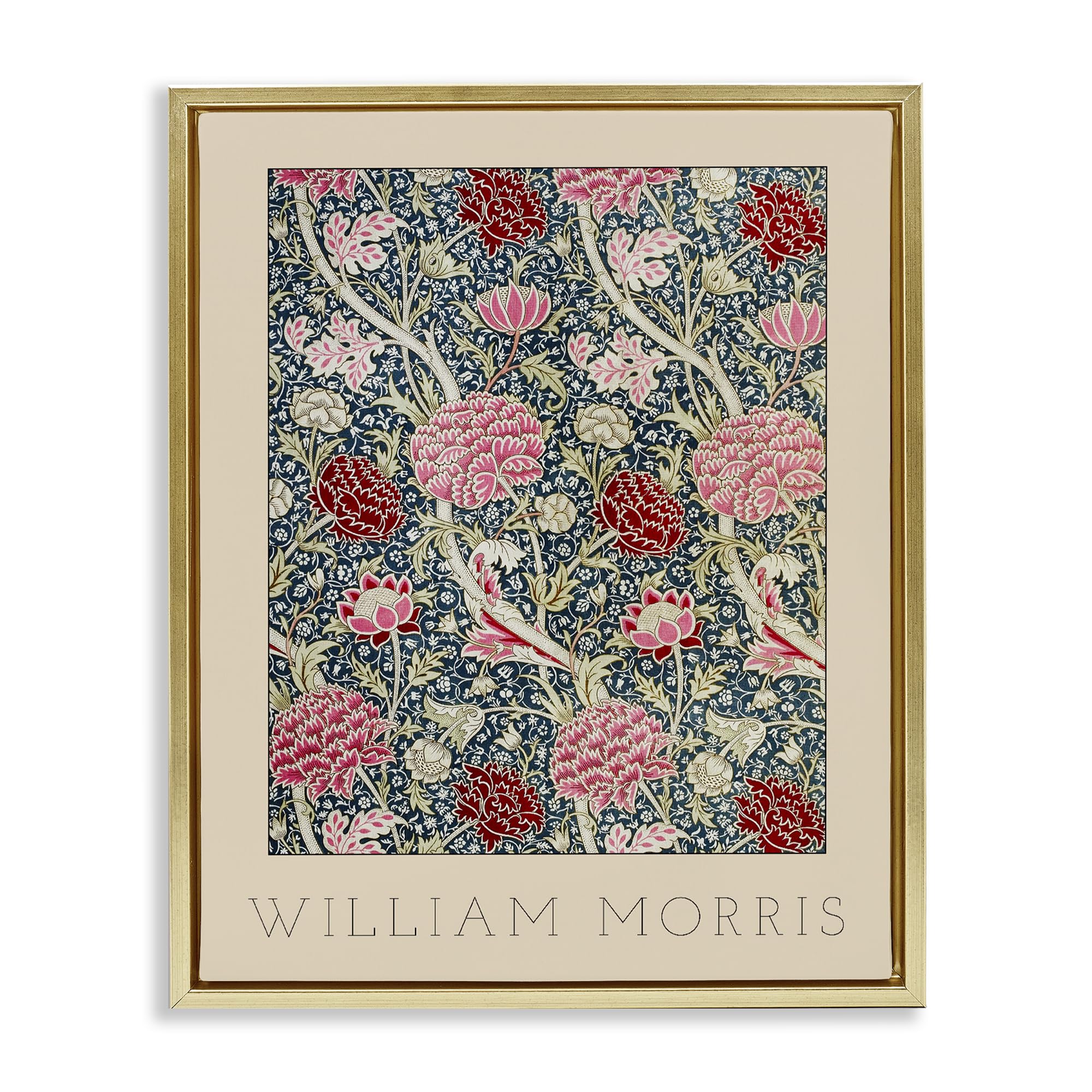 'Ornate Intertwined Flower Classic'| Floating Frame Canvas Art