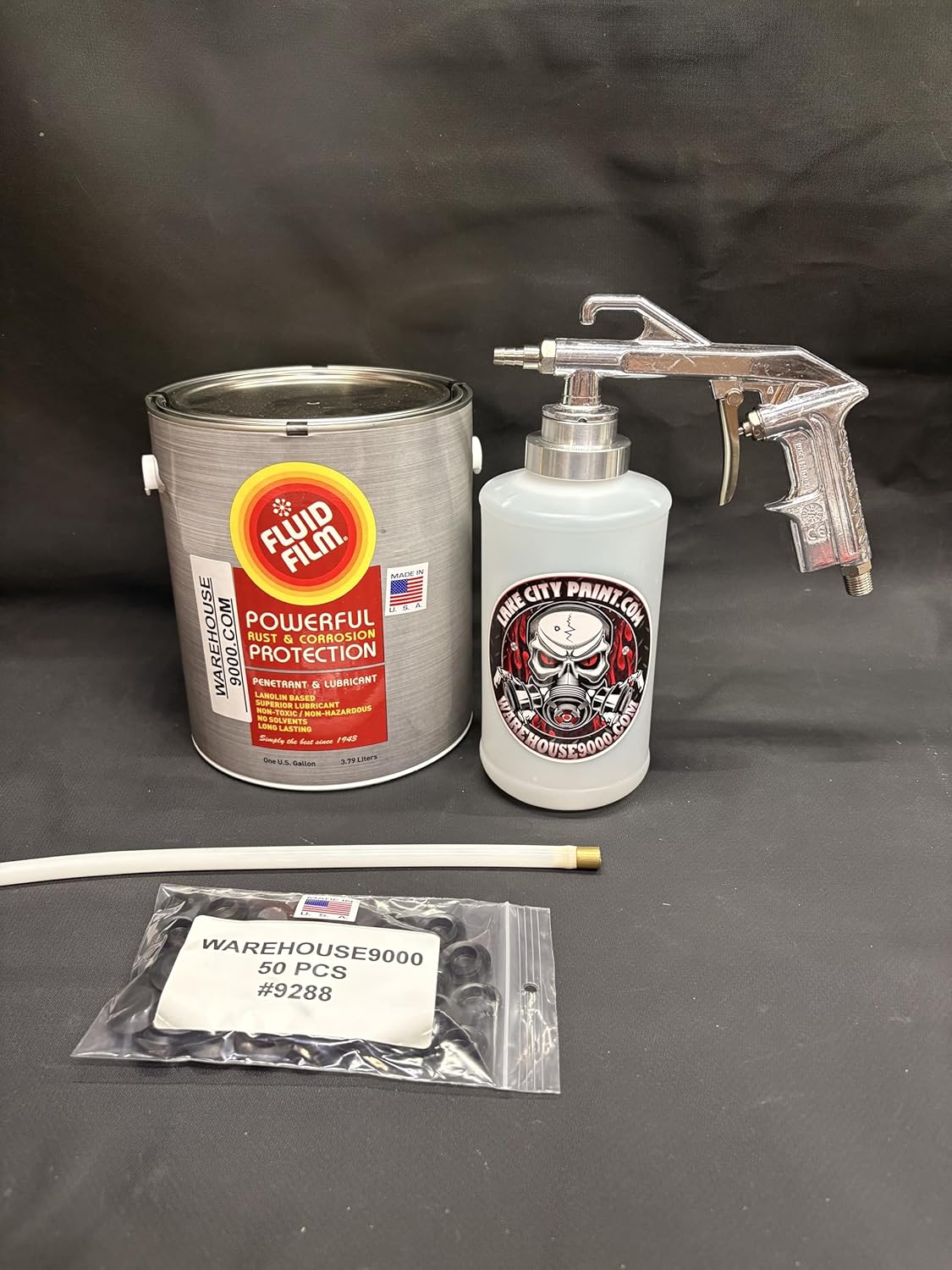 Gal. Fluid Film Amber, Semi Pro Undercoating Gun, 1 Wand, 1 W Qt. Bottle, and 50 Rust Plugs
