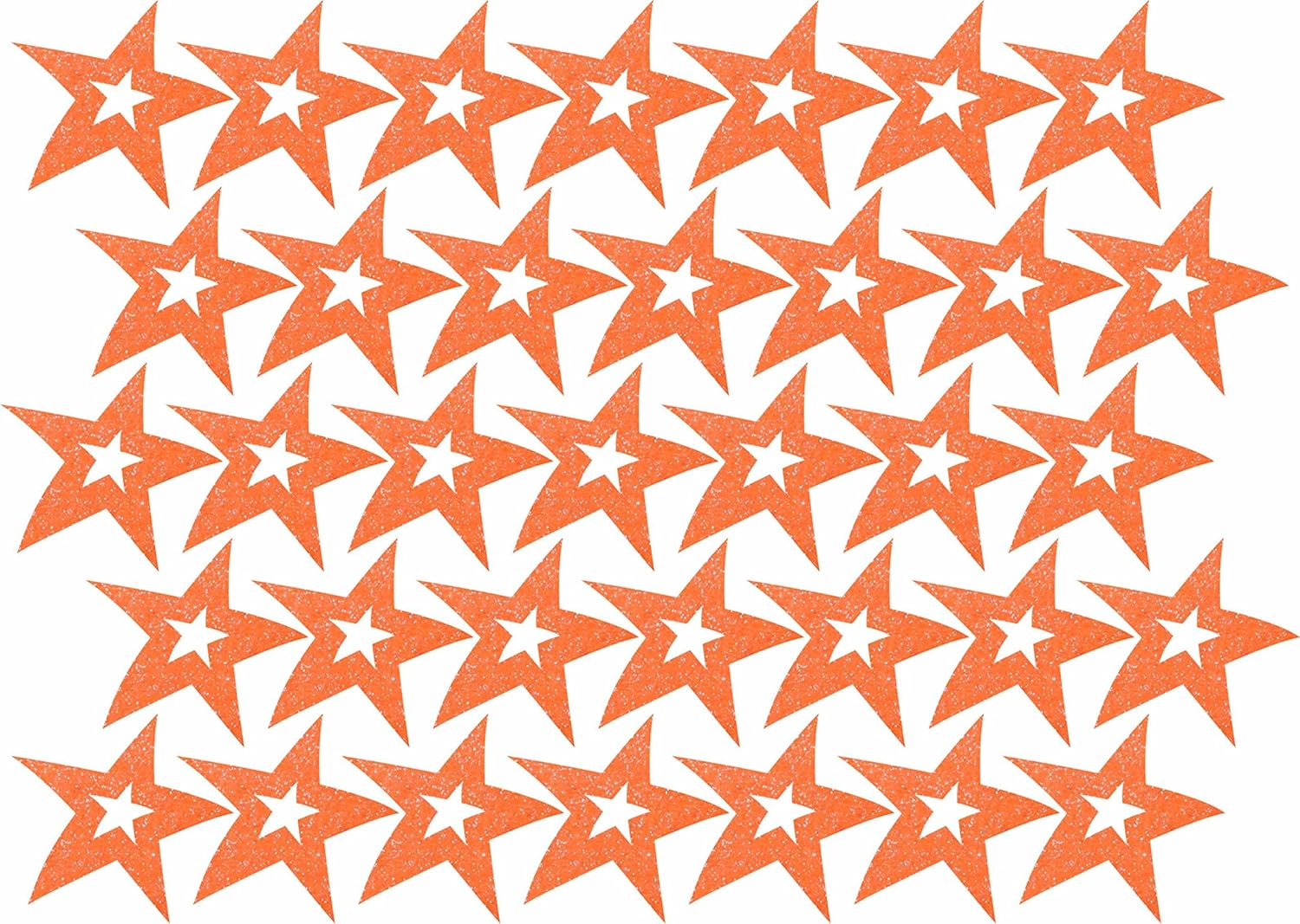 Petra's Craft Hollow Star News 35 x Stars with Glitter Felt 40 mm Colour Confetti, Fliz Orange 18 x 12 x 3 cm