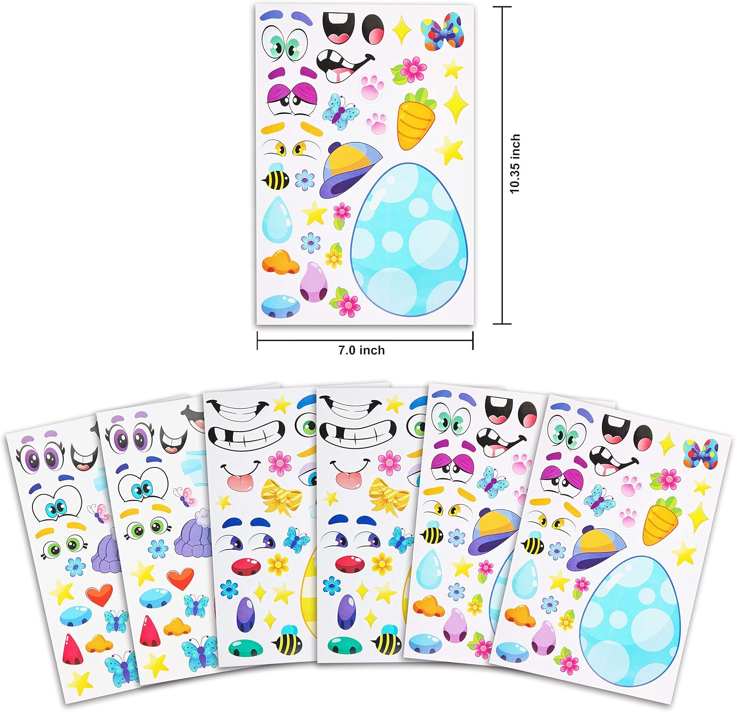 JOYIN 36 Pieces Easter Make A Face Sticker Sheets with Easter Eggs Themed Make Your Own Mix and Match Stickers Sheets, Easter Kids Party Favor Supplies Crafts