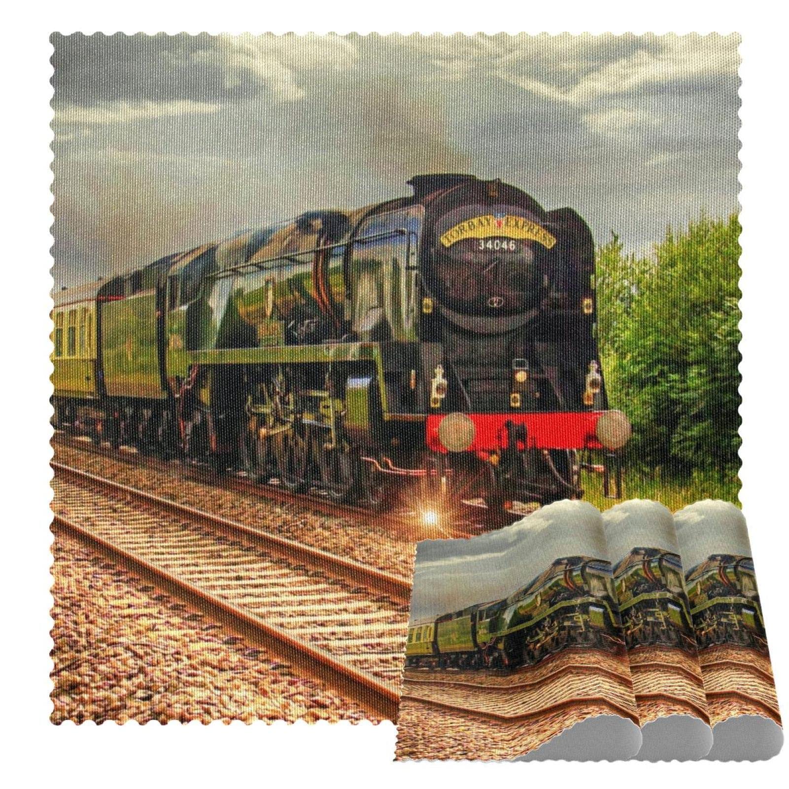 Old Train Steam Locomotive Square Placemats for Dining Table Set