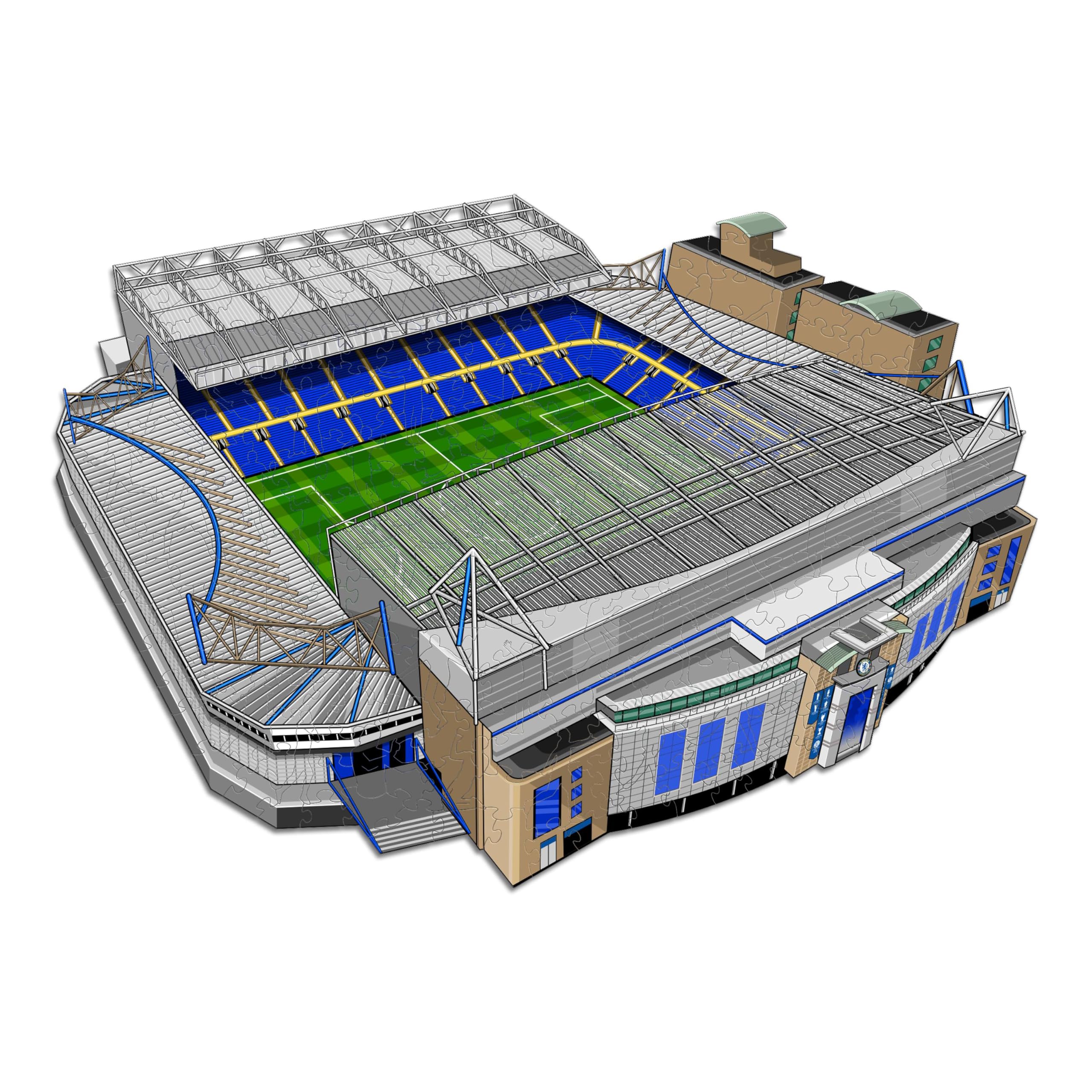Iconic Puzzles, Chelsea FC Stamford Bridge, 100% ekologiczne drewniane puzzle z oficjalną licencją, rozmiar M, 270 sztuk