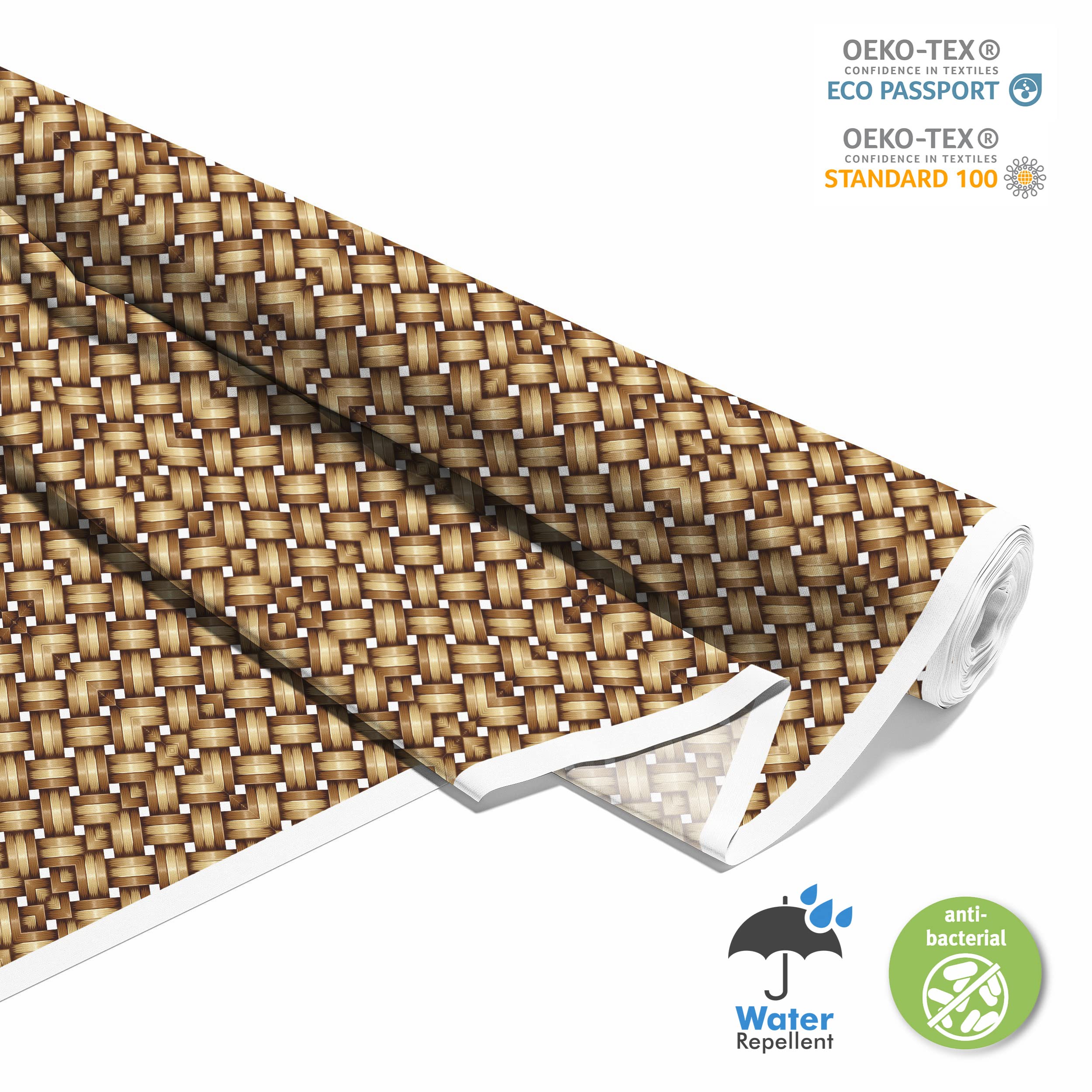 HEKO PANELS Stoff Oxford Wasserdichte Meterware Canvas-Stoff Polyester Stoff Zum Nähen Nähstoffe Dekostoffe Wasserabweisend Blickdicht Rattangeflecht 5 Meter 155 x 500 cm