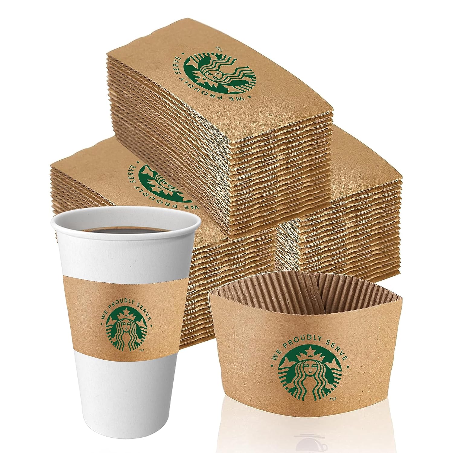 Starbucks Cardboard Cup Sleeves, Coffee Cup Holders, Pack