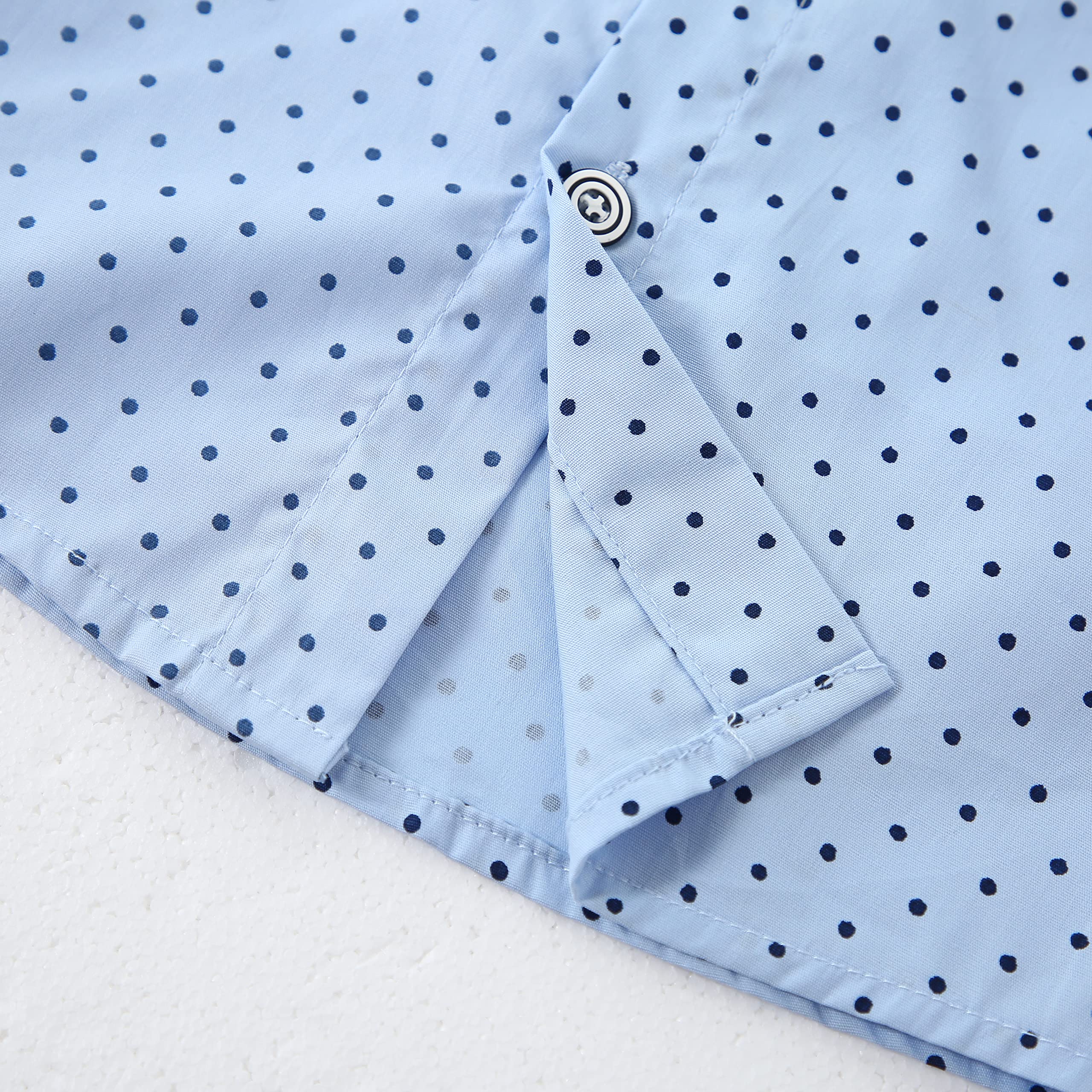 YALLET Trajes para niños pequeños de 1 a 5 años, trajes de caballero de manga corta con botones, camisas, pajarita + braguero, ropa formal