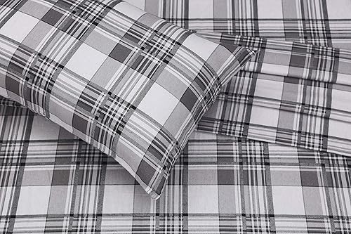 Miniatura 3 de RUVANTI Juego de sábanas de franela de tamaño individual, 100% algodón cepillado, bolsillos profundos de 16 pulgadas, se adapta a hasta 18 pulgadas,