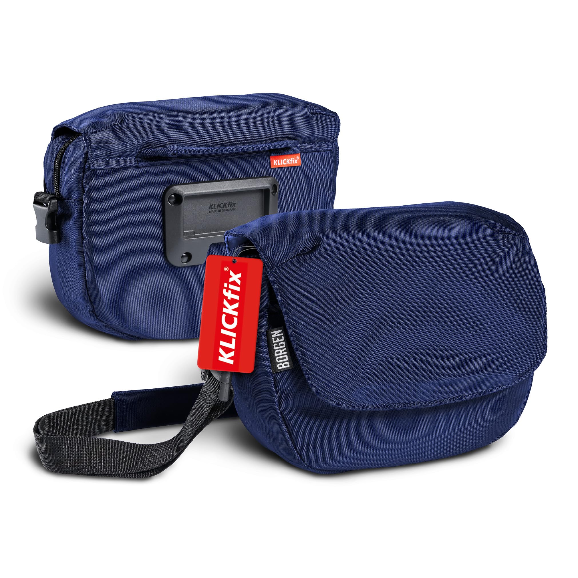 Borgen KLICKfix Lenkertasche Fahrrad - 5l Wasserabweisende und geräumige Fahrrad Lenkertasche - Bike Bag E-Bike, MTB, Citybike, Rennrad - 2in1 Tragetasche Dank abnehmbarem Gurt - Fahrradtasche Lenker
