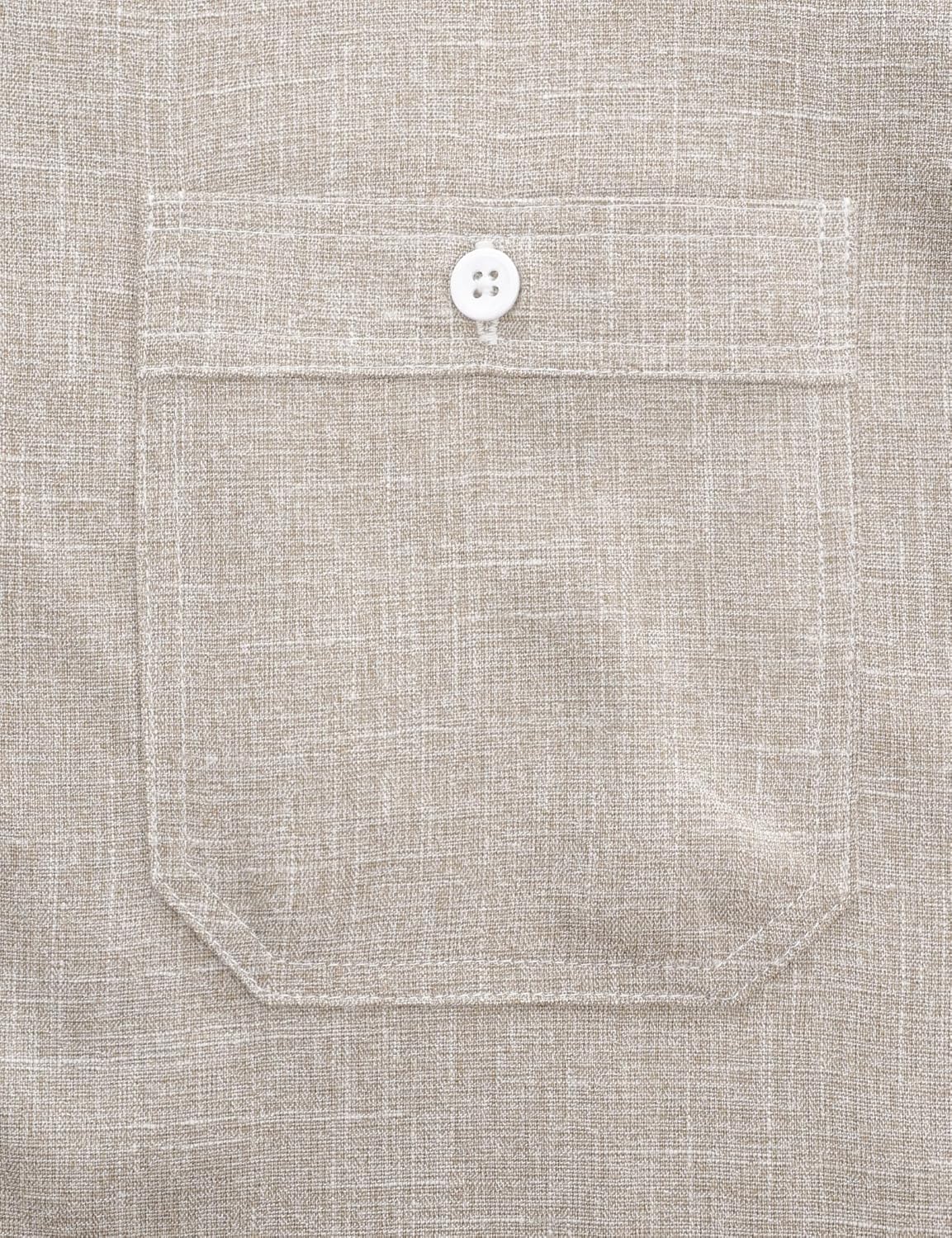 JOGAL Mens Poncho Shirts Long Sleeve Casual Button Down Work Shirt with Two Pockets - Image 4