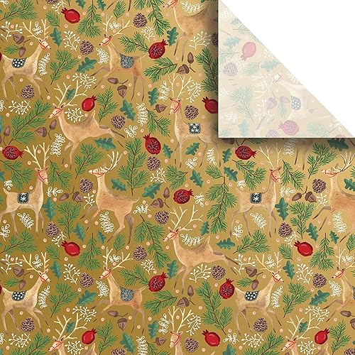 JILLSON & ROBERTS 20 x 30 pulgadas, suministros de envoltura de regalo de Navidad, bosque Endeering, 24 hojas plegadas