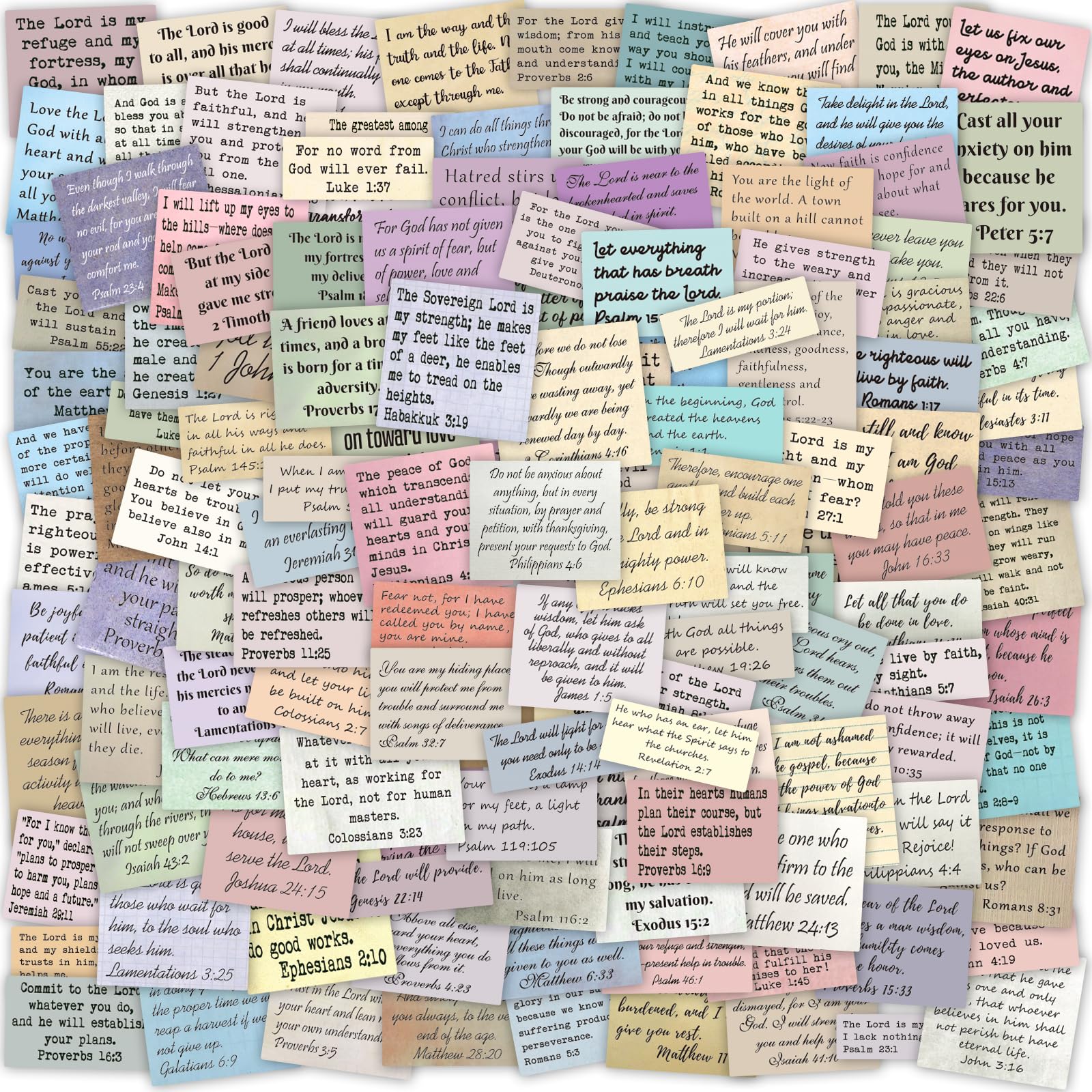 Bible Verse Stickers, Vintage Christian Quotes (180 PCS Unique (Full Set))