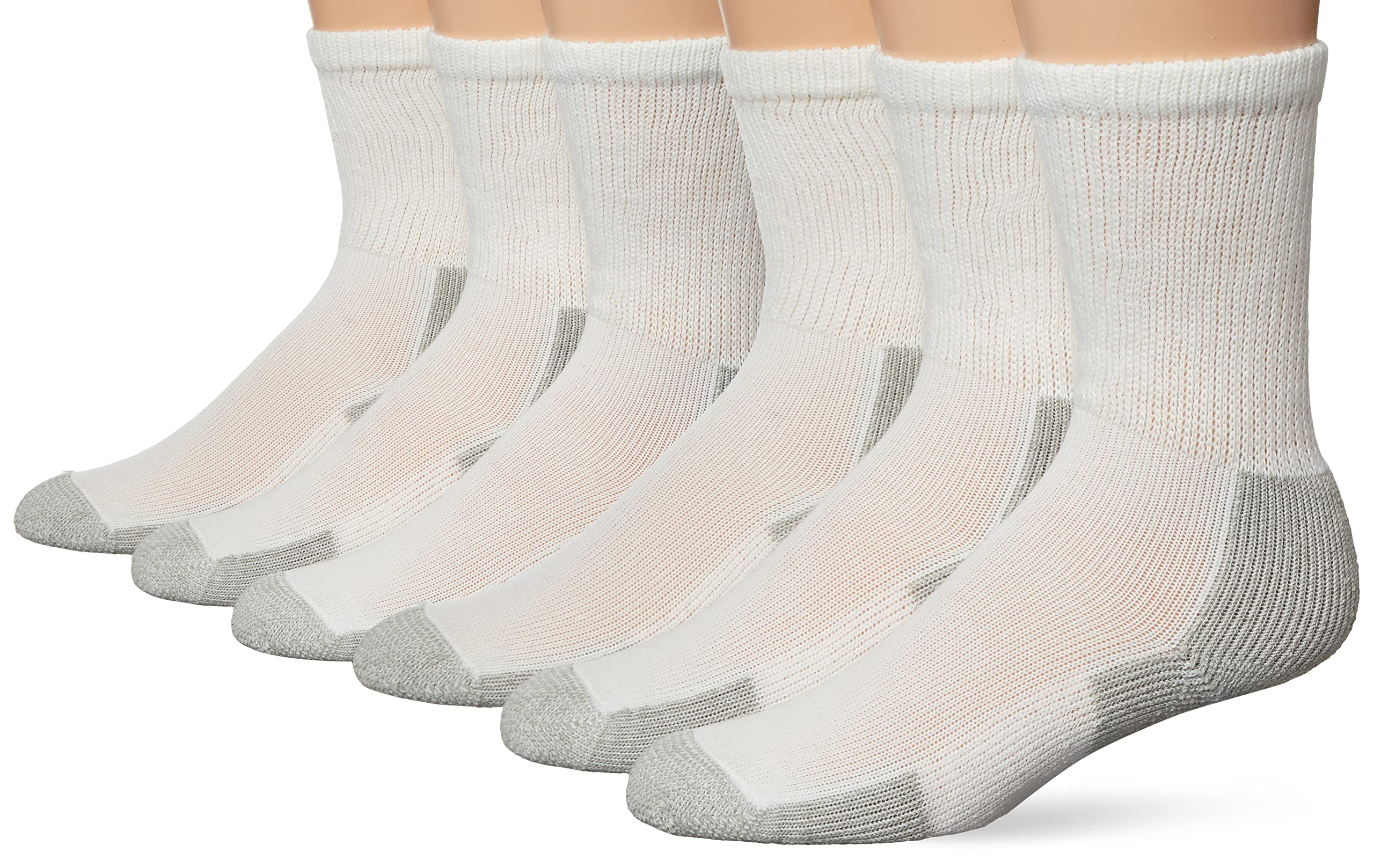 Thorlos Men's Xj Max Cushion Crew Running Socks, White/Platinum (6 Pairs), M UK
