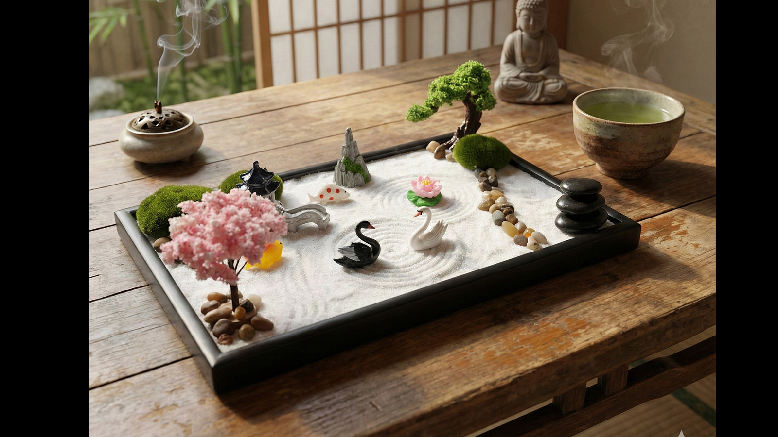 Amazon.com: FotuKare Zen Garden for Desk, Japanese Garden Home