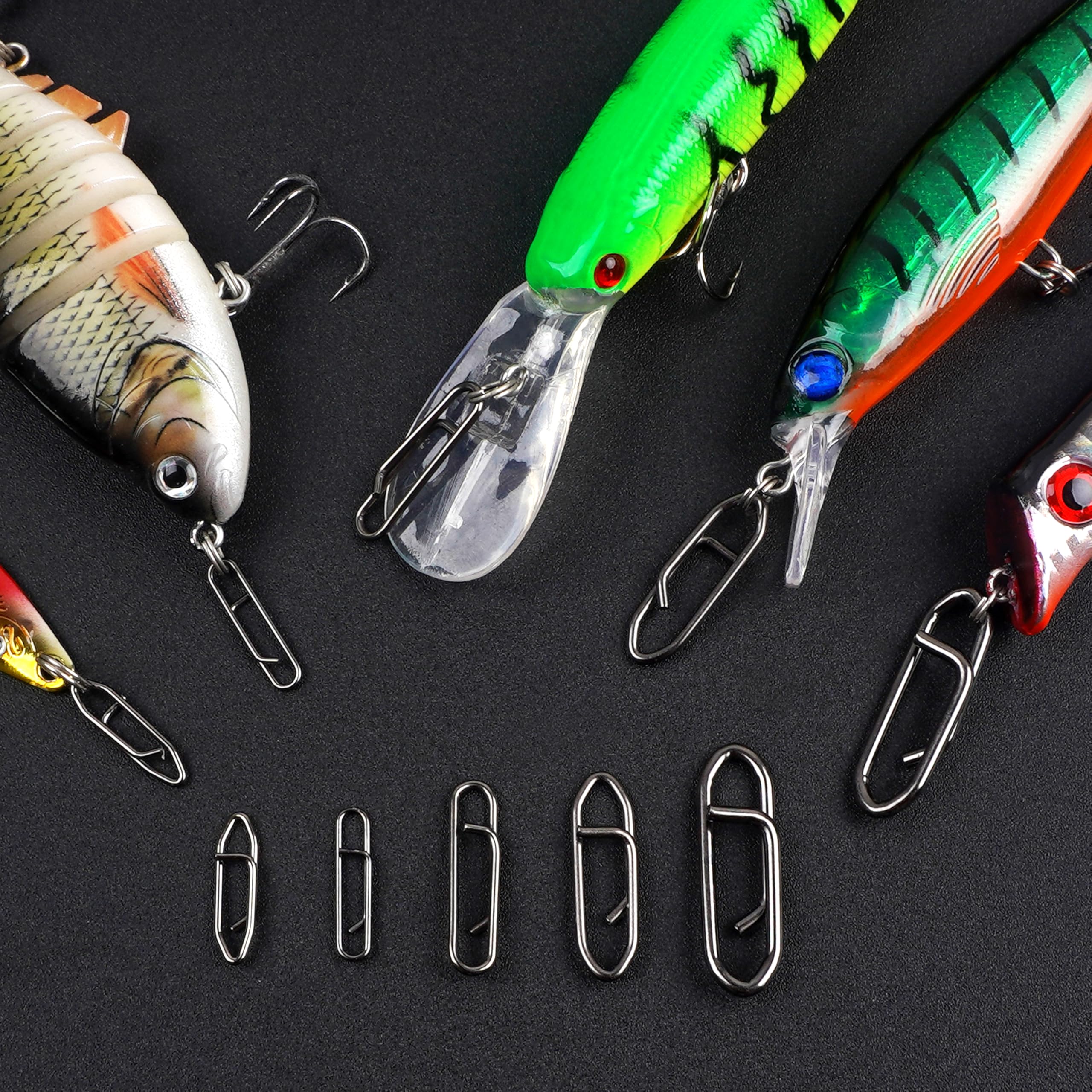 best fishing lure clips SILANON Power Kit, High Strength Fishing Snaps Clips Fast Change Snaps Stainless Steel Speed Clips Connector for Freshwater Saltwater Bass Pike : Sports & Outdoors Choose Hook Size:1/0 (18 pk) Treble Hooks — Discount change diamond shape lets Euro Nymphing Rods and Reels