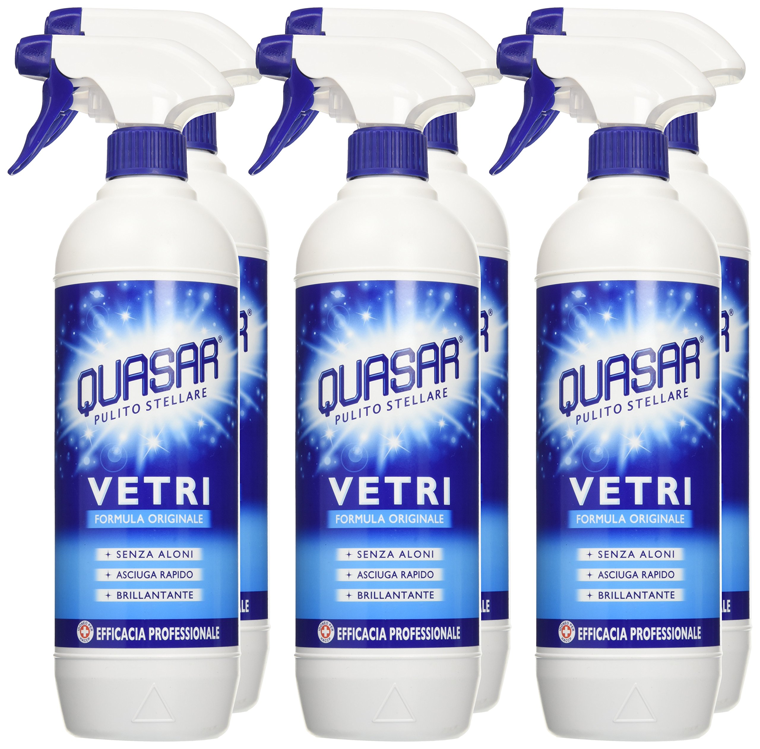 Quasar Nettoyant pour vitres, formule originale – 6 pièces de 650 ml [3900 ml]