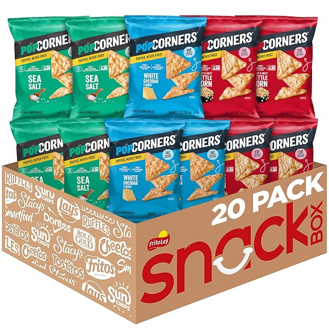PopCorners Popped Corn Snacks Core 3 Flavor Variety Pack 1 Ounce Contains 20 Packets Packaging May Vary Kosher