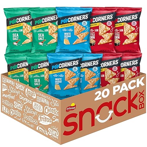 PopCorners Popped Corn Snacks, Core 3 Flavor Pack, 1 Ounce (Pack of 20) (Packaging May Vary) - 3 Flavor Variety Pack