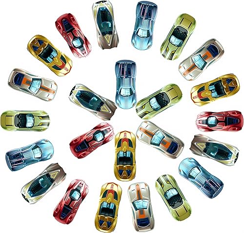 Miniatura 2 de Tarjetas de San Valentín para niños, 24 autos de carreras fundidos a presión con tarjetas de felicitación de intercambio de aula de San Valentín,