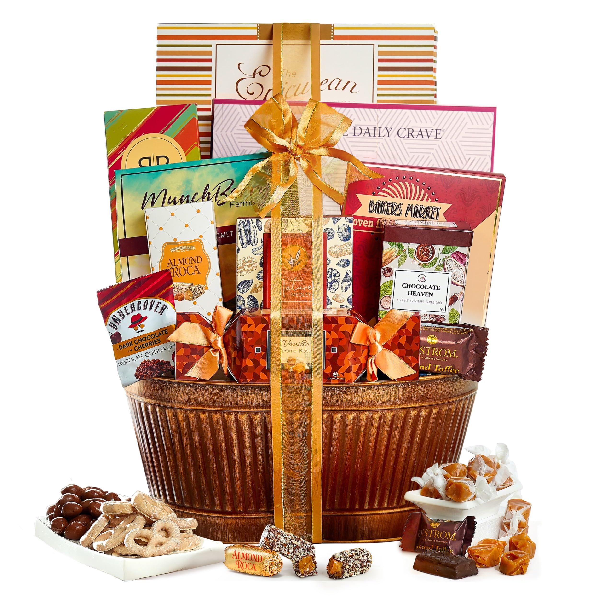Broadway Basketeers Chocolate Food Gift Basket Snack Gift for Women Men Family College Appreciation Valentine Company Early Care Package