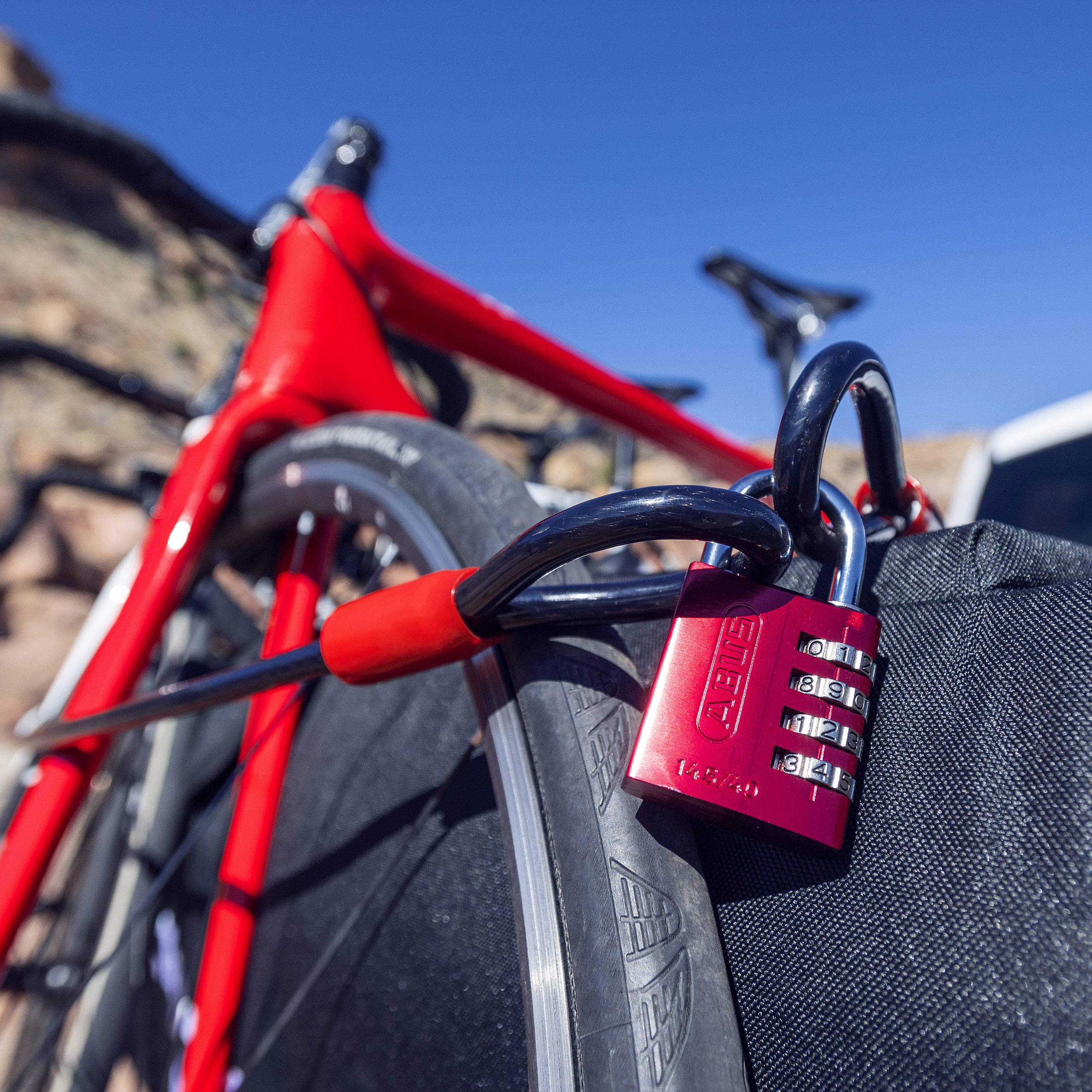 Abus Cobra Câble 2 boucles Noir 500 cm & H19 56198 Cadenas à clé extérieur Titalium 64TI/45