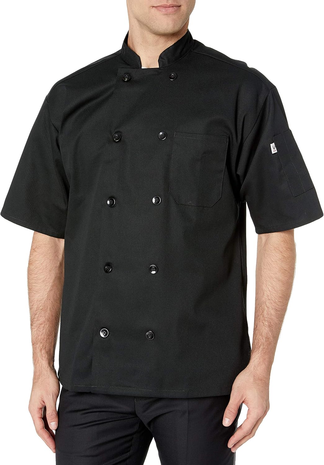Uncommon Threads womens South Beach Chef Coat Short Slvs Shirt, Black, X-Large US